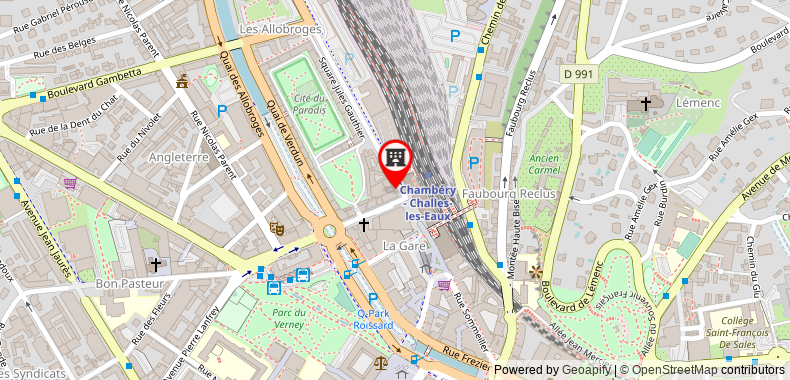 Bản đồ đến Khách sạn Actuel Chambery Centre Gare