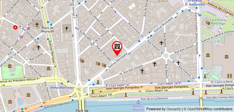 Bản đồ đến Khách sạn Plaza Athenee Paris