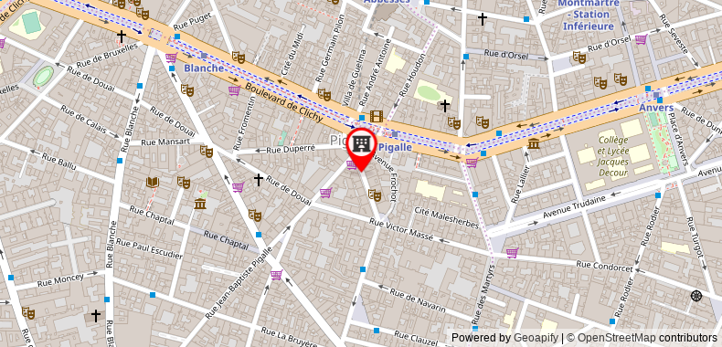 Bản đồ đến Khách sạn Le Pigalle