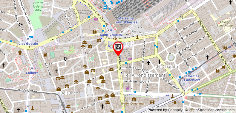 在地图上查看馬賽聖查爾斯巴拉丁斯酒店