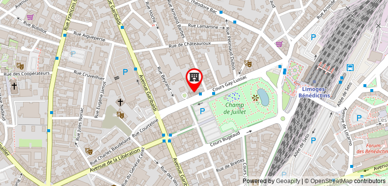 Bản đồ đến Campanile Limoges Centre - Gare