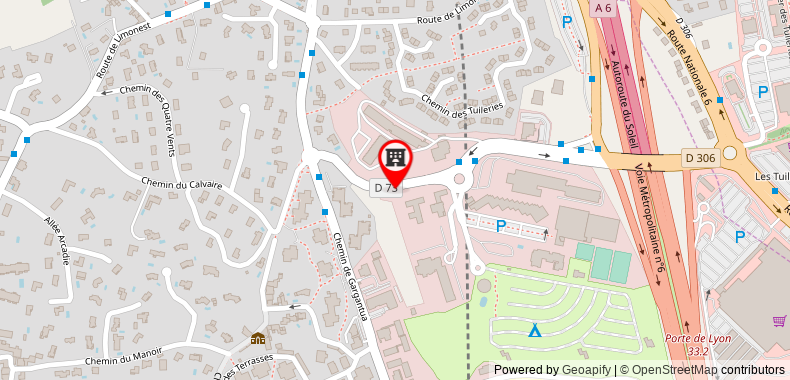 Bản đồ đến Khách sạn F1 Lyon Dardilly