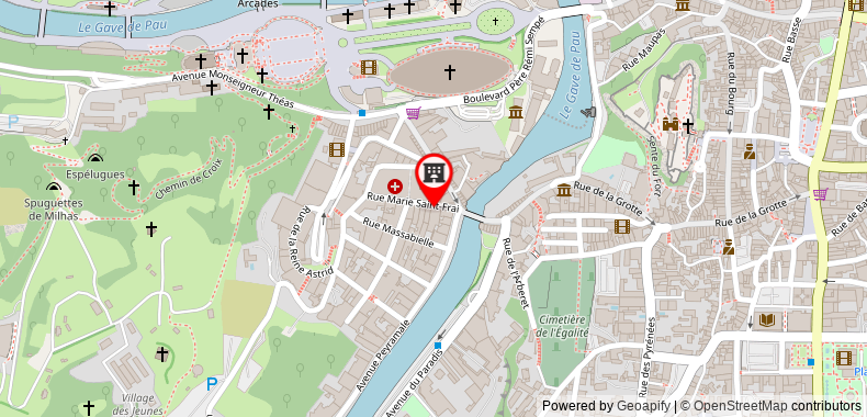 Bản đồ đến Khách sạn Croix des Bretons - Lourdes Pyrenees