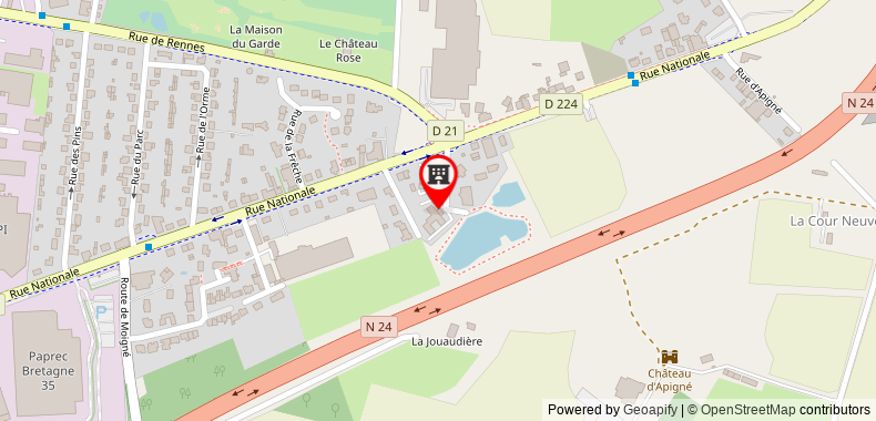 Bản đồ đến Khách sạn F1 Rennes Ouest Le Rheu