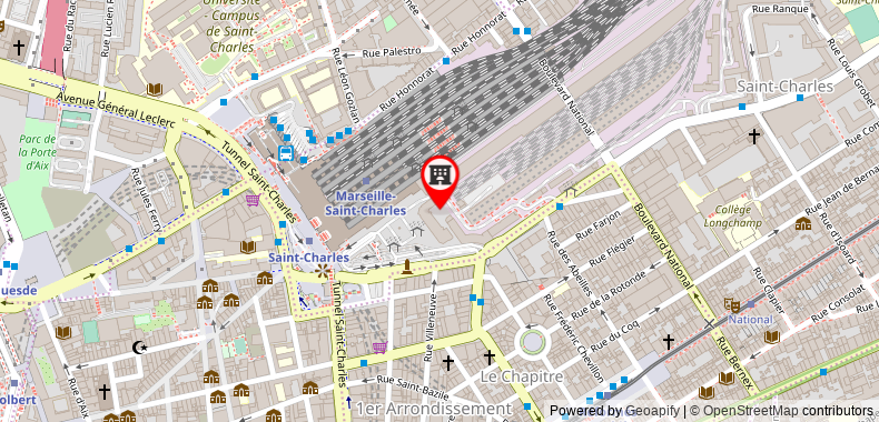 在地图上查看宜必思馬賽市中央車站聖查爾斯酒店