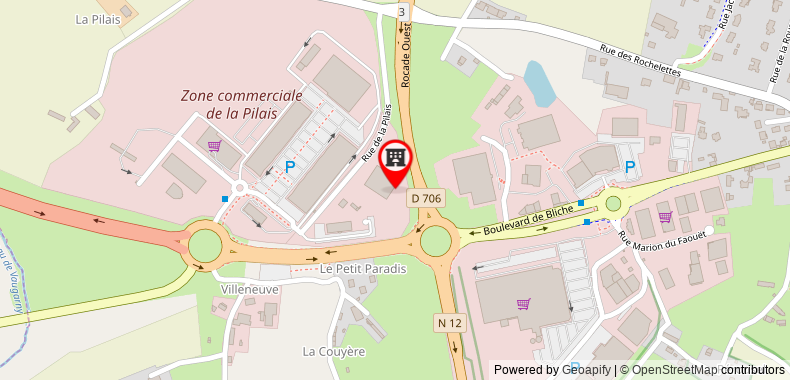 Bản đồ đến Khách sạn Brit Du Parc - Fougères