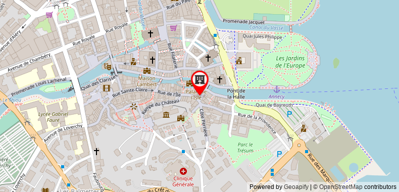 Bản đồ đến Khách sạn du Palais de l'Isle