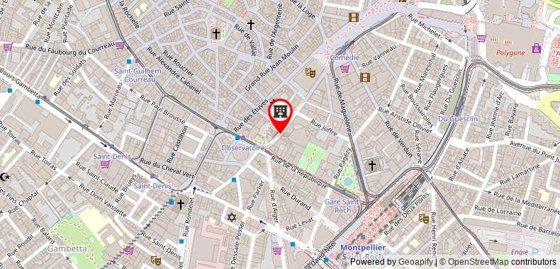 在地图上查看米迪蒙彼利埃大酒店 - 喜劇歌劇院