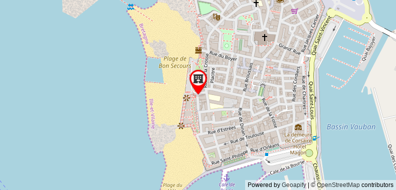 Bản đồ đến Khách sạn La Porte Saint Pierre-Logis Intra Muros