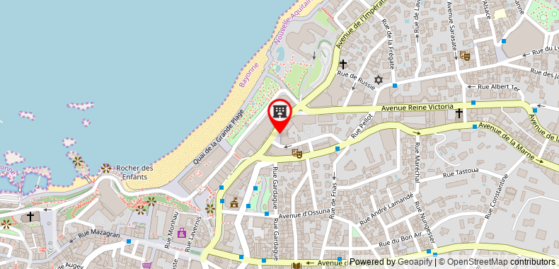 Bản đồ đến Khách sạn Grand Tonic Biarritz