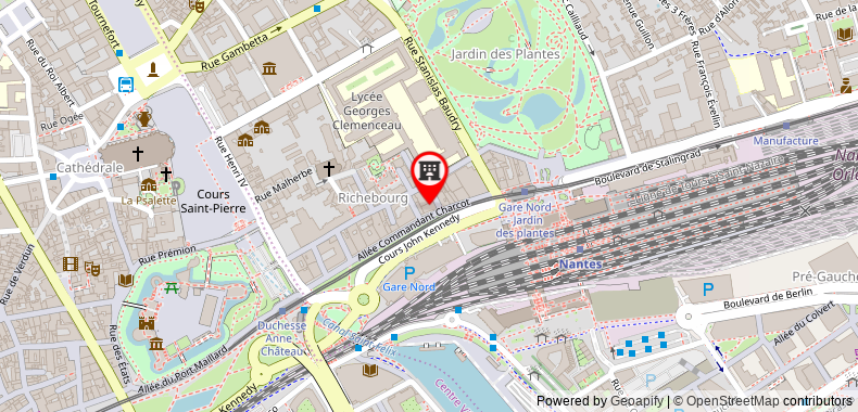 在地图上查看宜必思尚品南特中心火車站酒店