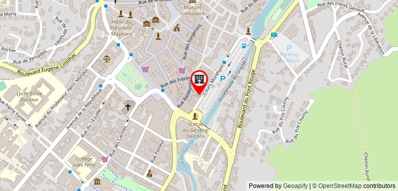 Bản đồ đến Khách sạn The Originals Boutique, Grand Saint-Pierre, Aurillac (Qualys-)