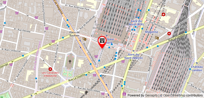 Bản đồ đến Khách sạn Mercure Paris Terminus Nord