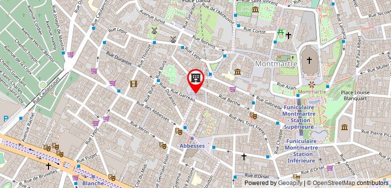 Bản đồ đến Khách sạn Tim Montmartre