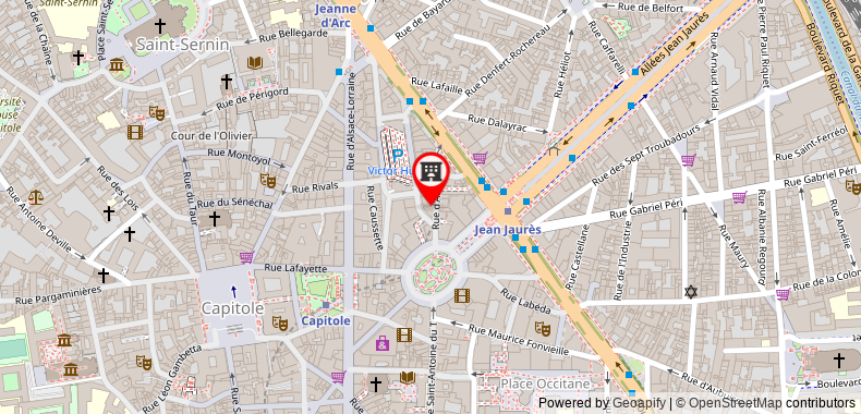 Bản đồ đến Khách sạn de France Toulouse
