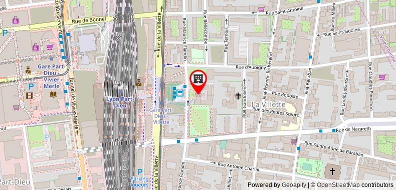 在地图上查看里昂中央新站鐘樓酒店 