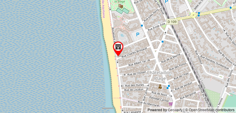 Bản đồ đến Khách sạn Les Flots - et Restaurant face a l'ocean - Chatelaillon-Plage