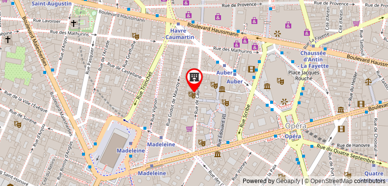 Bản đồ đến Khách sạn Caumartin Opera - Astotel