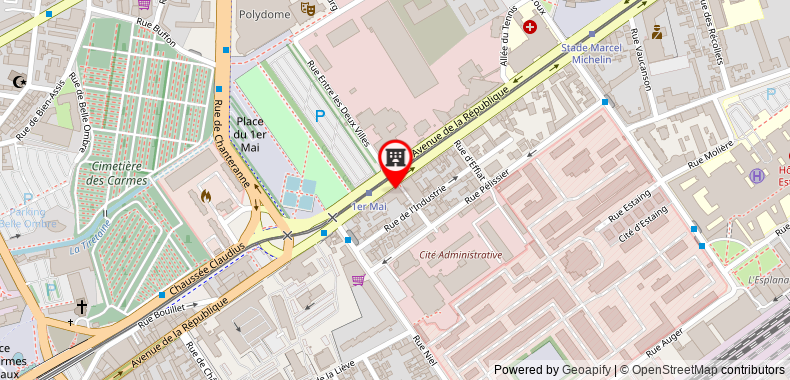 Bản đồ đến Novotel Suites Clermont-Ferrand Polydome