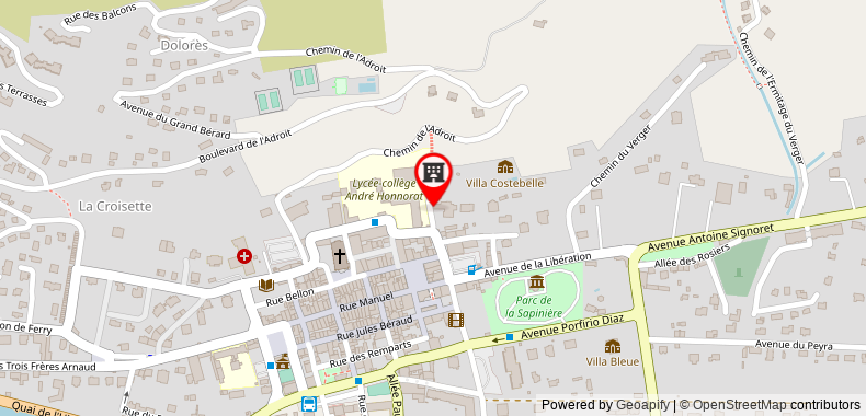 Bản đồ đến Khách sạn Azteca Barcelonnette