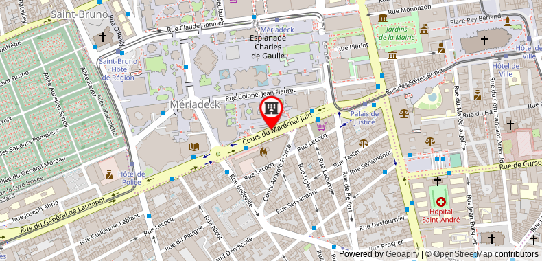 在地图上查看諾富特波爾多中心墨利阿德克酒店