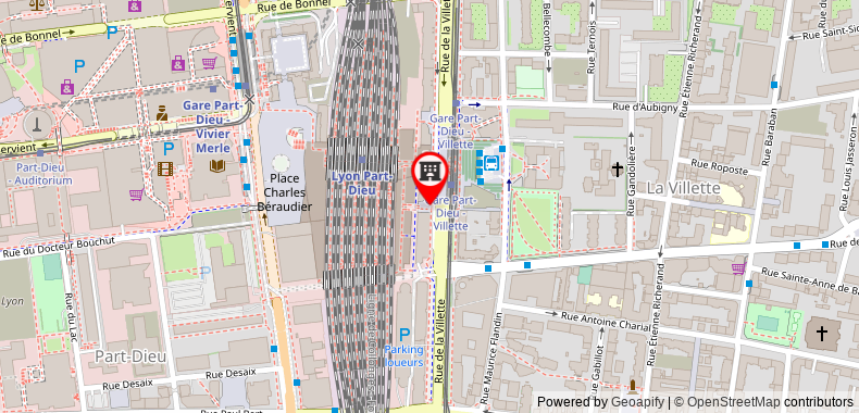 Bản đồ đến Khách sạn Mercure Lyon Centre Gare Part Dieu