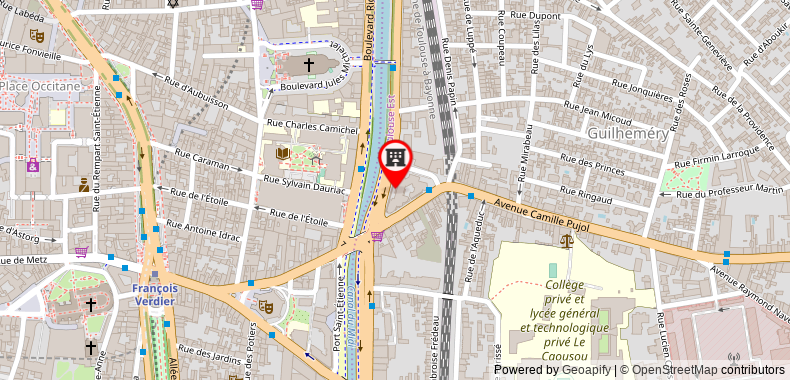 在地图上查看圖盧茲中央米迪運河酒店