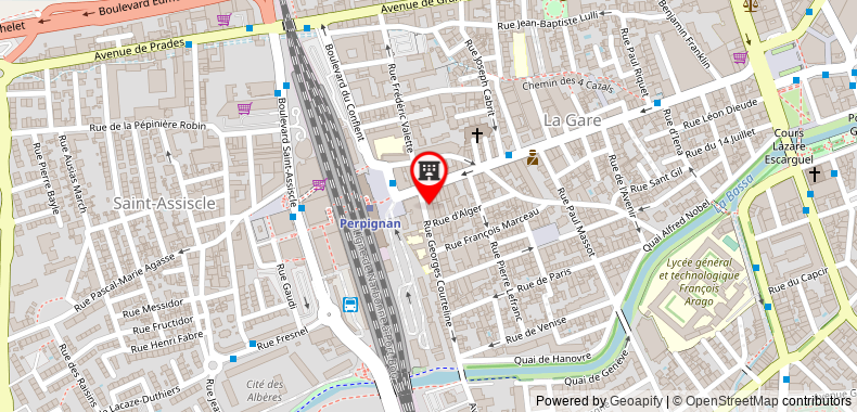 在地图上查看佩皮尼昂巴拉丁城市酒店