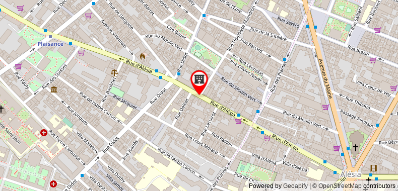 Bản đồ đến Khách sạn Montparnasse Alesia