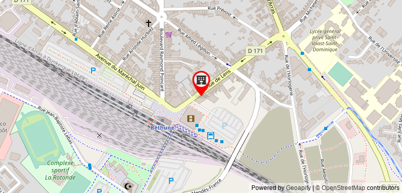 Bản đồ đến ibis Bethune Centre Gare (Opening September 2021)