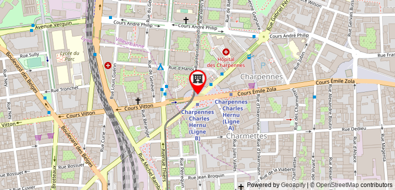 Bản đồ đến Khách sạn Mercure Lyon Charpennes