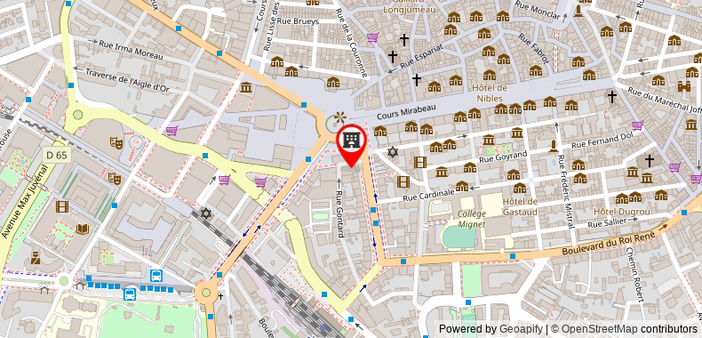 Bản đồ đến Khách sạn Saint Christophe Aix en Provence - City Center