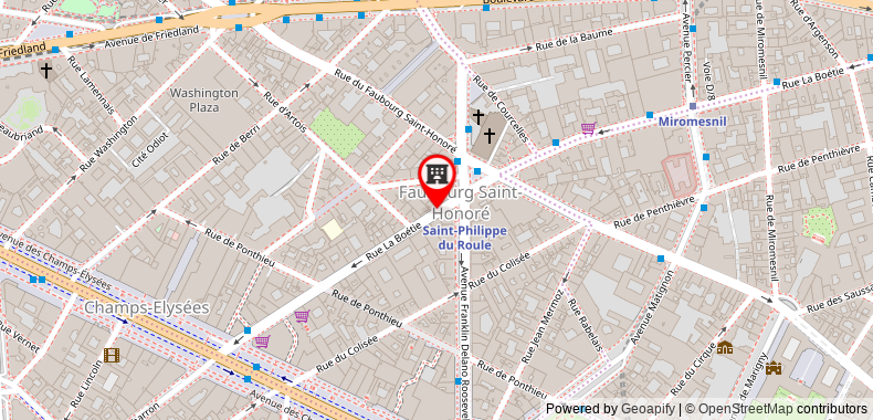 Bản đồ đến Khách sạn Rochester Champs Elysees