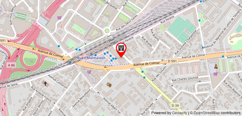 Bản đồ đến Khách sạn Appart Odalys Paris Rueil