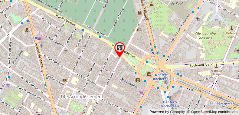 Bản đồ đến Khách sạn Villa Montparnasse