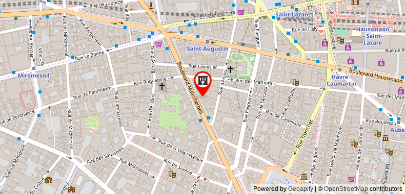 Bản đồ đến Khách sạn Hyatt Paris Madeleine