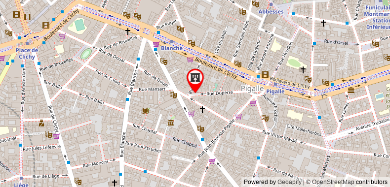 Hotel Libertel Montmartre Opéra on maps