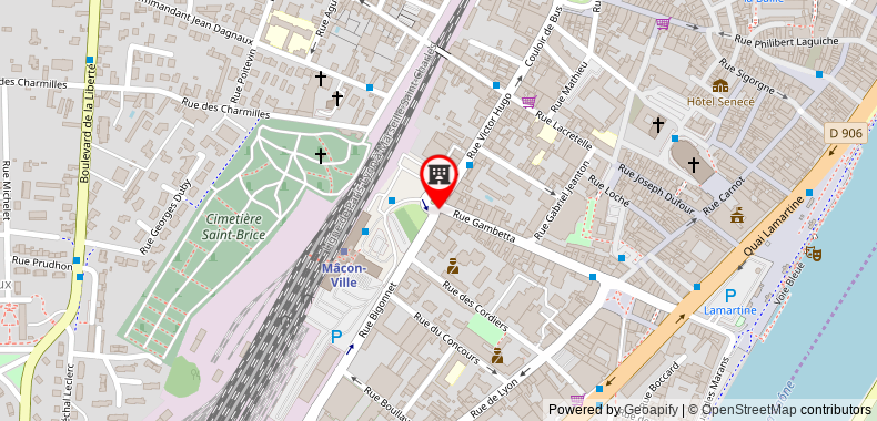 Bản đồ đến Khách sạn Brit Macon Centre Gare