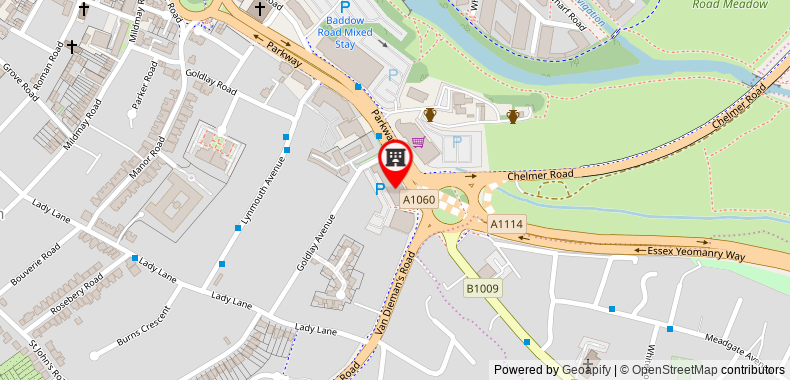 Travelodge Chelmsford on maps