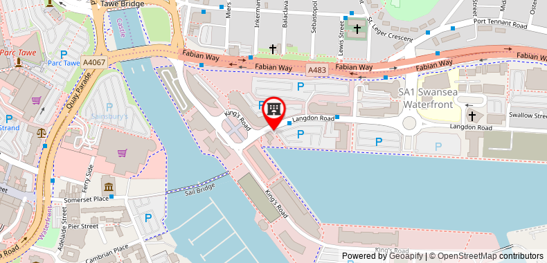 Premier Inn Swansea Waterfront on maps
