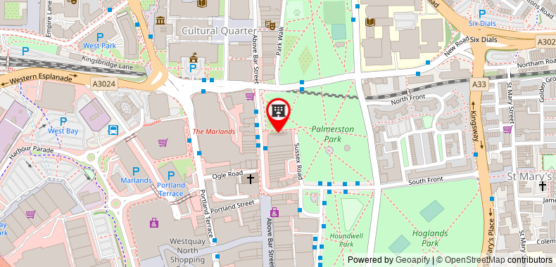 Bản đồ đến CITY CENTRE STUDIO WITH FREE GYM SOUTHAMPTON