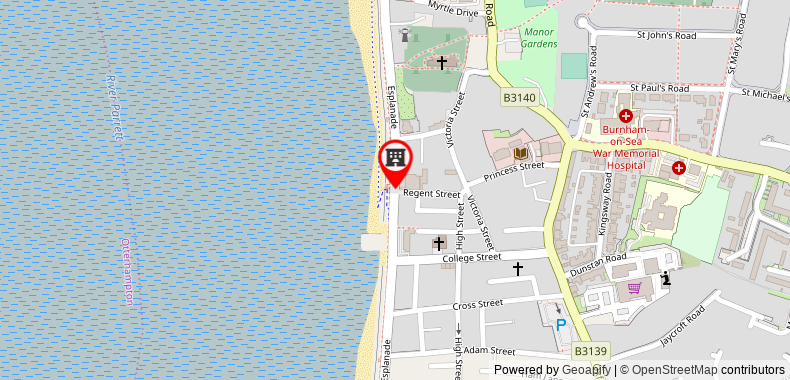 The Royal Clarence Hotel (on the Seafront)                                                   on maps
