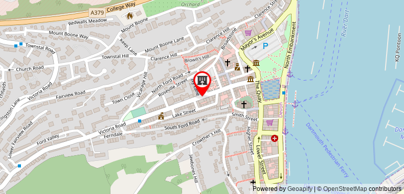Browns Hotel on maps