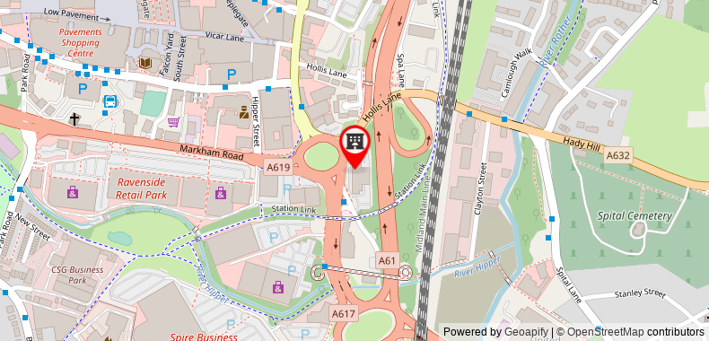 Bản đồ đến ibis Chesterfield Centre - Market Town