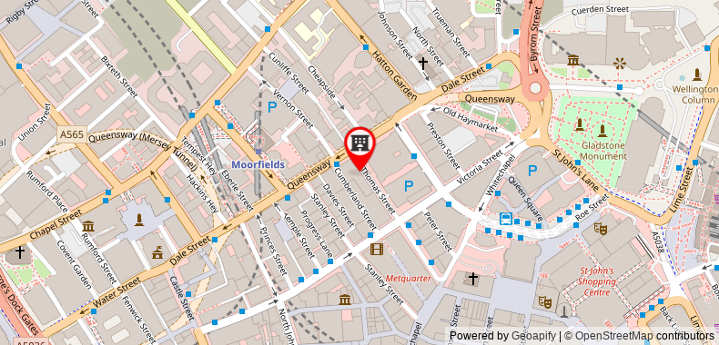 Bản đồ đến Khách sạn DoubleTree by Hilton & Spa Liverpool