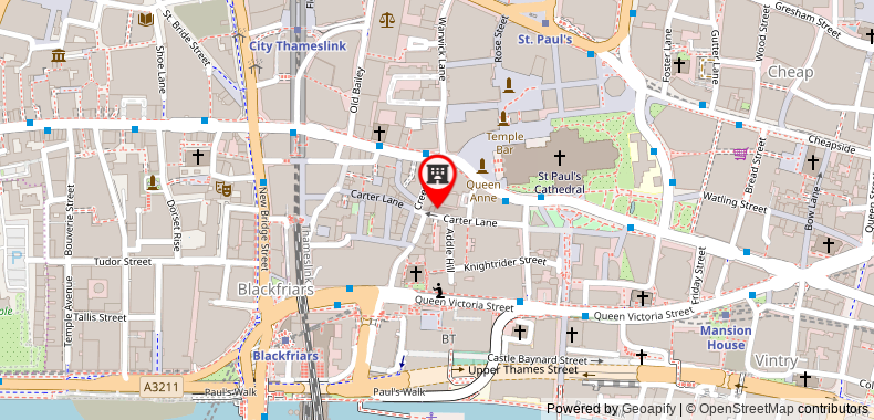 Bản đồ đến YHA London St Pauls Hostel