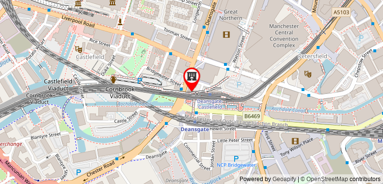 Hilton Manchester Deansgate Hotel on maps