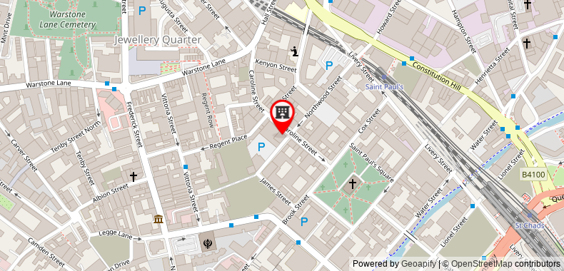 Bản đồ đến Khách sạn Bloc Birmingham