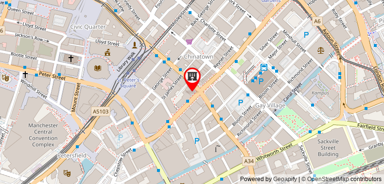 在地图上查看宜必思曼徹斯特中心96波特蘭街酒店