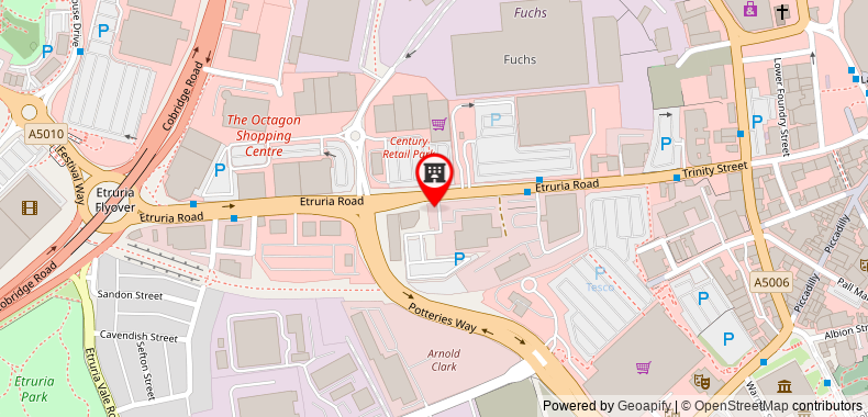 Premier Inn Stoke on Trent - Hanley on maps